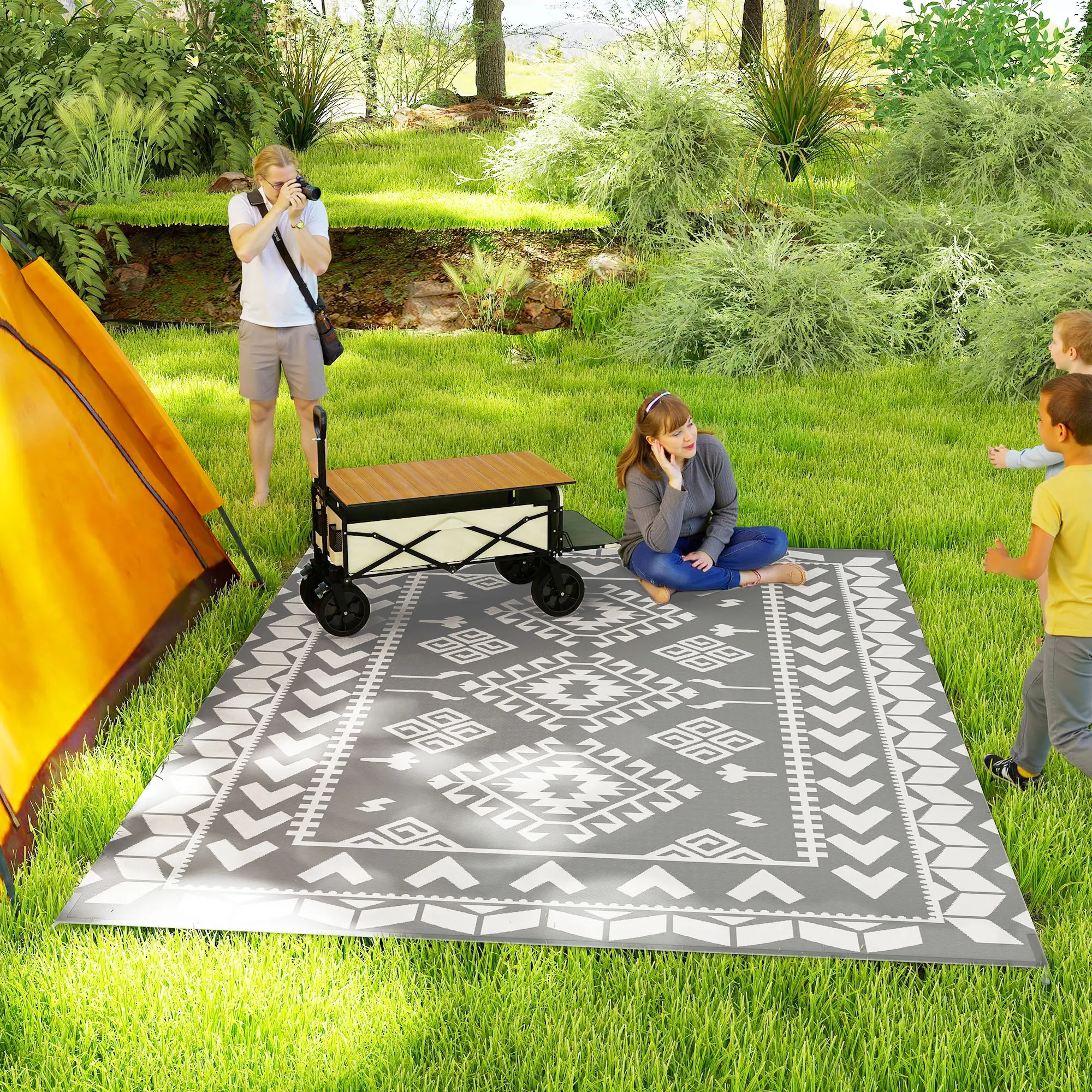 Reversible Outdoor Rug, Waterproof Plastic Straw