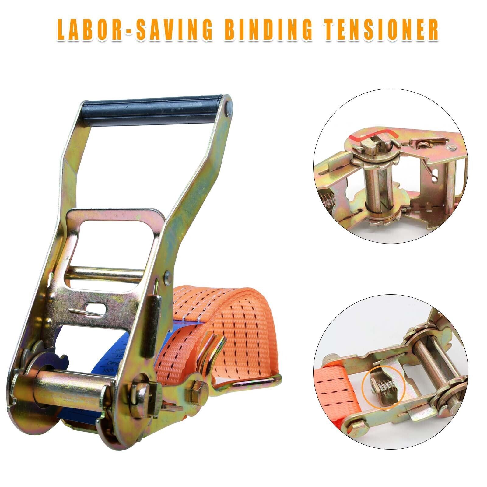 4X Heavy Duty Ratchet Ties Down Straps 50mm-6 Meter Lashing Cargo Luggage 3000KG