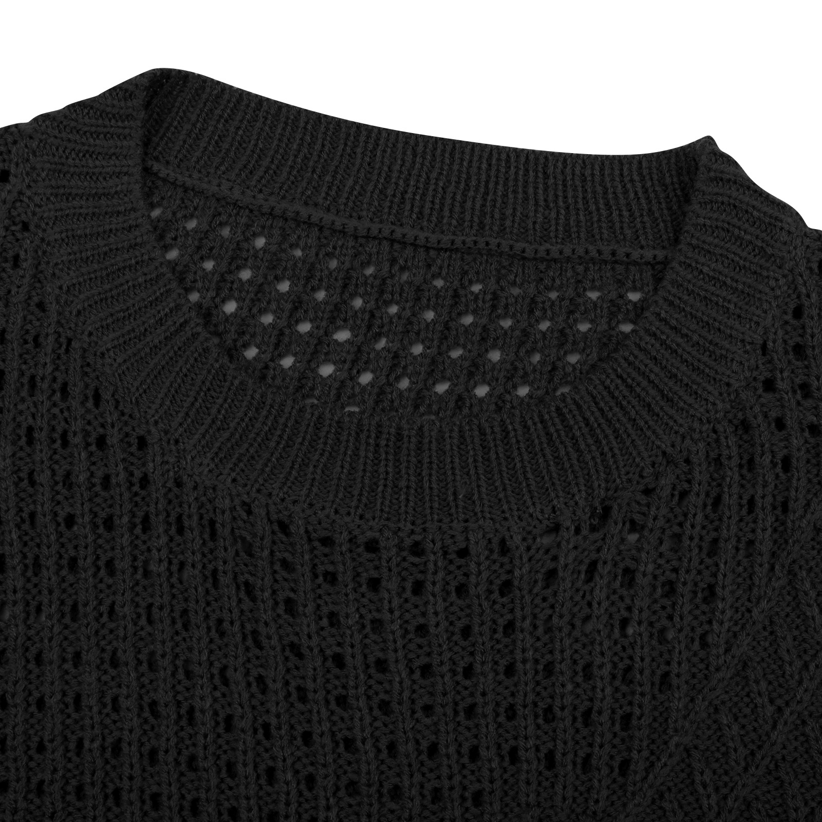 Title 7, Rundhals-Langarm-Hohlstrickpullover für Damen, ...