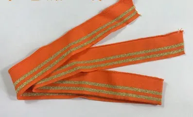 Threaded Fabric Collar Garment Accessories Ribbed Orange Base Gold Thread - Shop at LoveMi