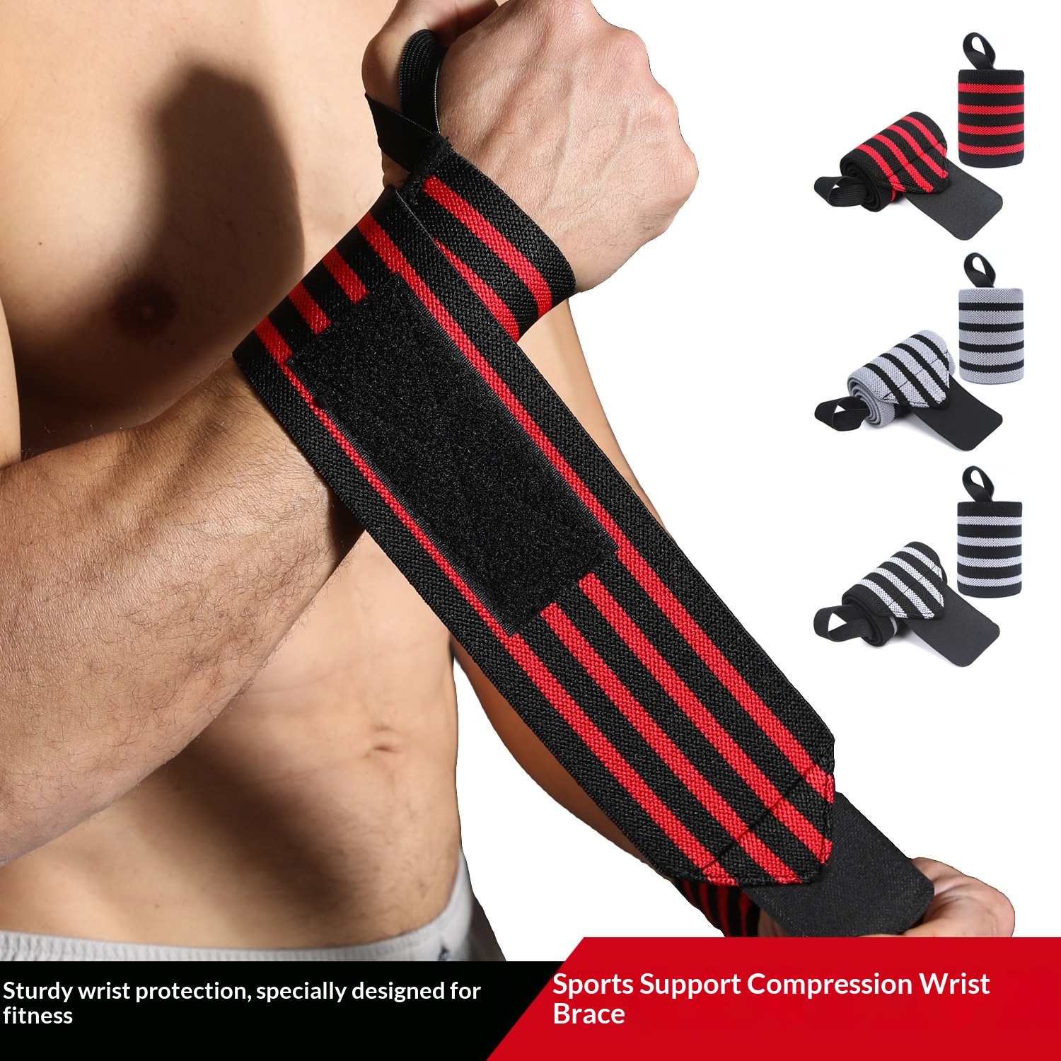 Wrist Guard Fitness Winding Bandage Adjustable Bandage Wrist Arm Anti-Sprain Men's And Women's Strength Training Weightlifting Hard Pull