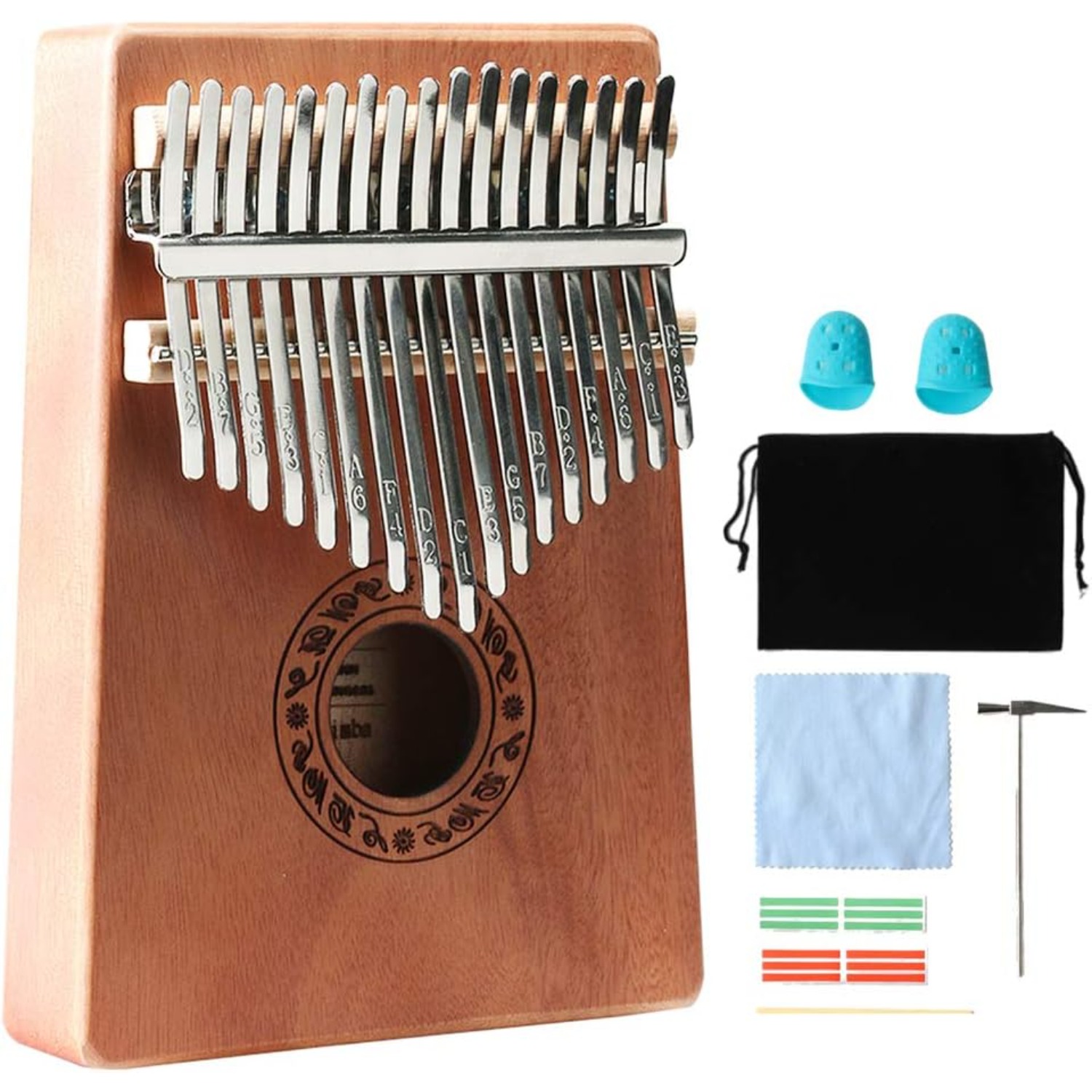 Thumb Piano 17 Keys, Portable Mbira Finger Piano Gifts For Adults Music Instrument Thumb Pianos Natural - Shop at LoveMi