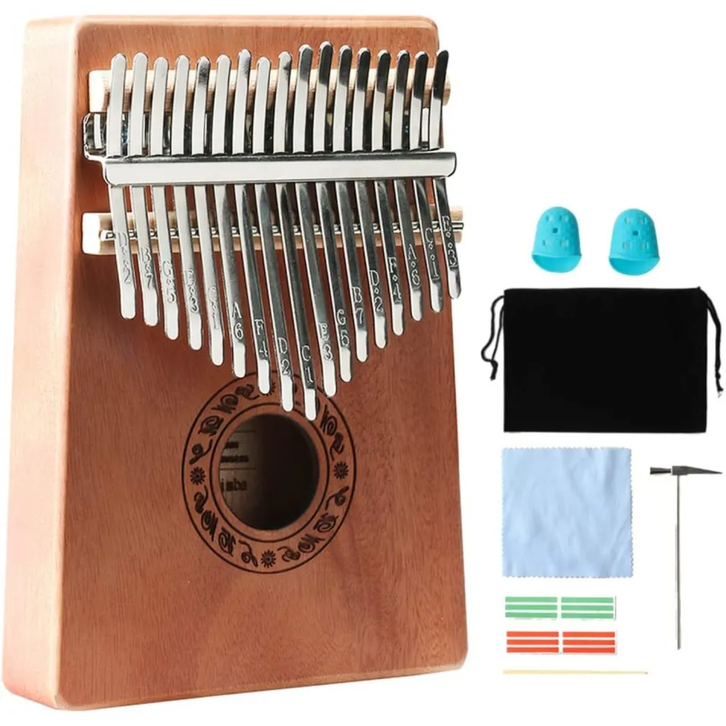 Thumb Piano 17 Keys, Portable Mbira Finger Piano Gifts For Adults Music Instrument Thumb Pianos - Natural