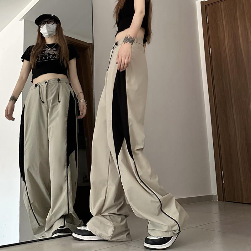 Title 21, Retro Wide-leg Pants for Women, Loose Fit, Draw...