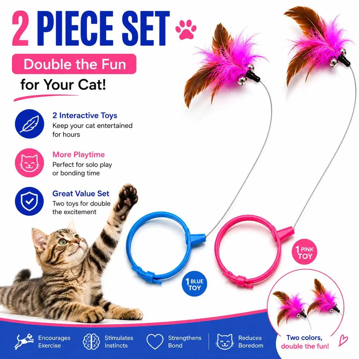 Wearable Cat Feather Collar Toy Interactive Neck-Worn
