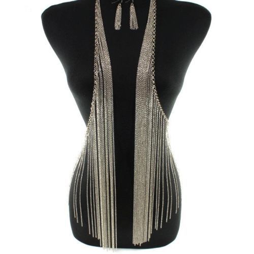 Title 2, Fringe Silver Chain Metal Stripe Vest Armor