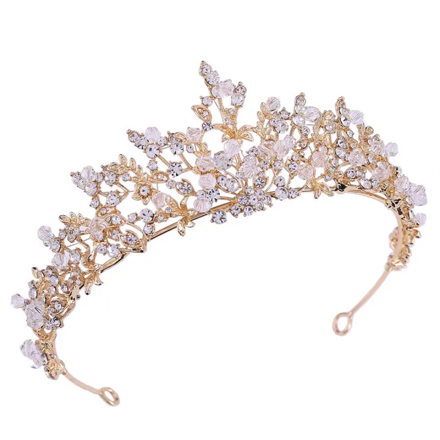 Bridal Jewelry Exquisite Handmade Crystal Crown Kc Gold White Diamond - Shop at LoveMi