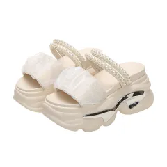 New Beaded High-heeled Sandals For Women - Beige - View 1