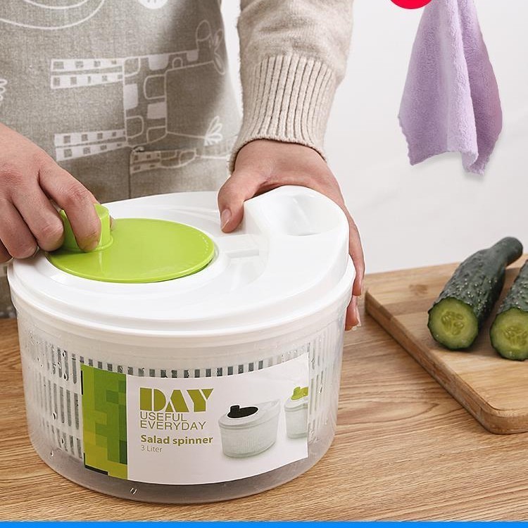 Salad Spinner With A 3-liter Capacity, Vegetable Washer, Fruit And Vegetable Salad Spinner.