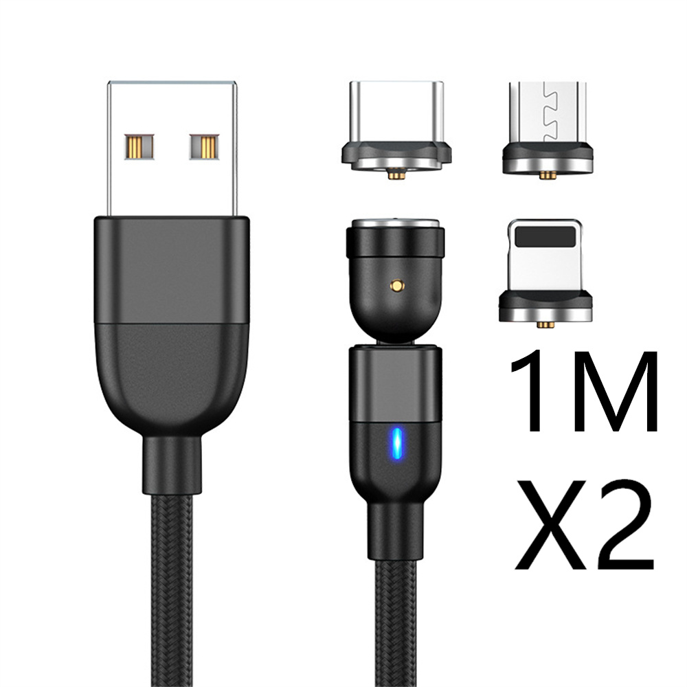 Magnetic Data Cable Threeinone 540-degree Rotation  Charging Cable Suitable