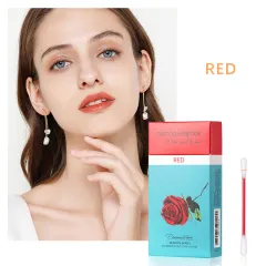 Set Cotton Swab Lipsticks For Outdoor Portable Lipsticks Cosmetics Waterproof Case Lasting Long Cigarette Liquid Lipstick - Positive Red - View 1