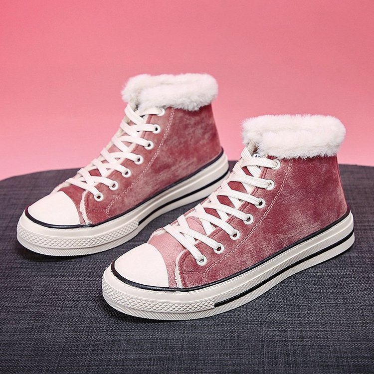 Sponge Cake Thick Bottom Korean Version Plus Velvet Thick Leopard Print Women's Sneakers Leopard - Shop at LoveMi