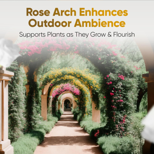 7.9FT Garden Arch Trellis Arched Balloon Climbing Plant Metal Tubular Archway — image 6