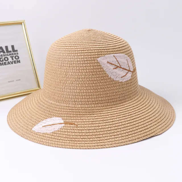 Foldable Hand Knitted Straw Hat Seaside Beach Hat Brown - Shop at LoveMi