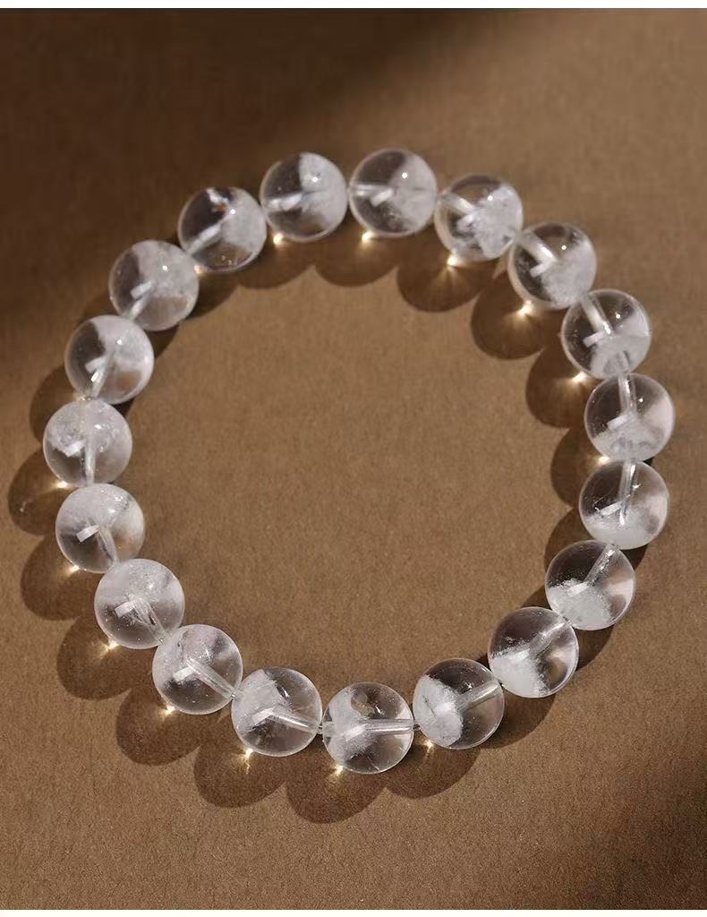 Natural Amethyst Bracelet Light Purple Round Beaded Chain Energy Jewelry For Women