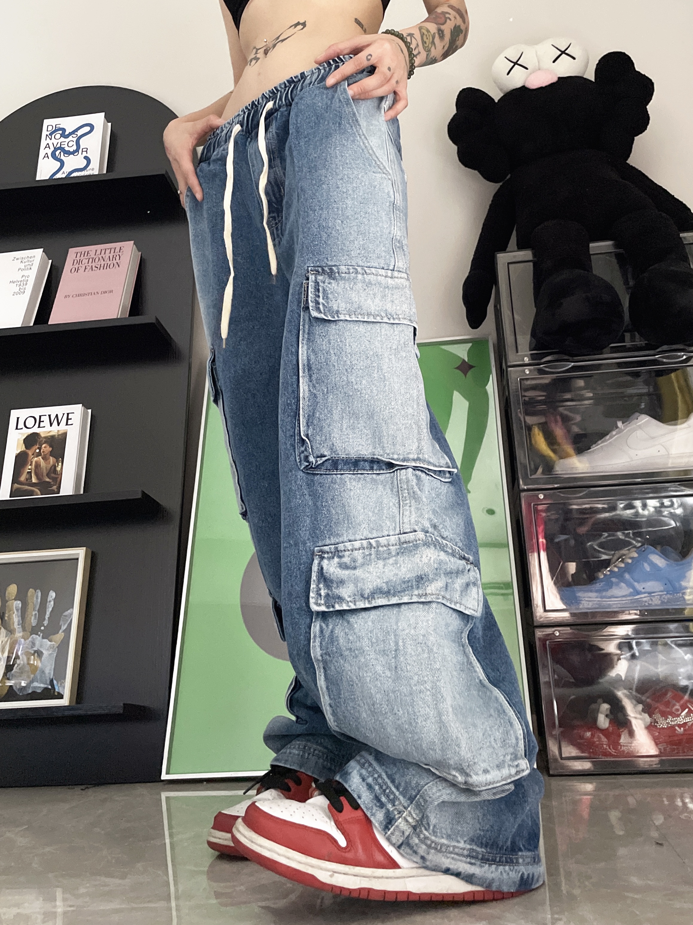 Title 6, Vintage Jeans mit elastischem Bund und vielen T...