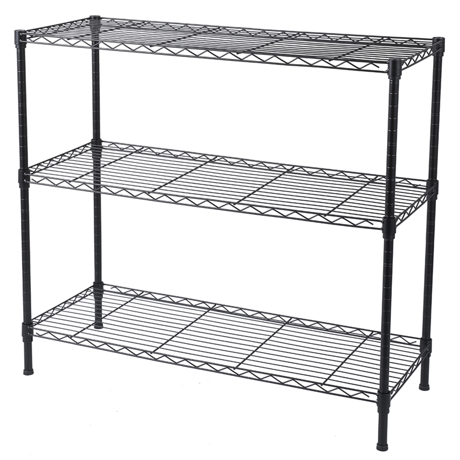 3-Tier Heavy Duty Adjustable Shelving Unit Black product image