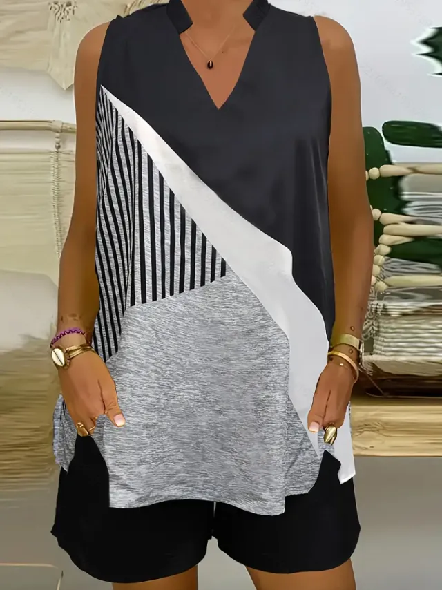Women's Casual And Comfortable Sleeveless Two piece Set Black - Shop at LoveMi