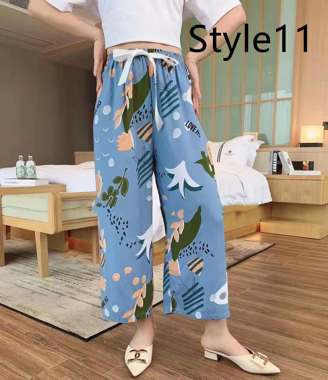 Title 34, Cotton Silk Pajama Pants, Thin Cotton Silk Wide...