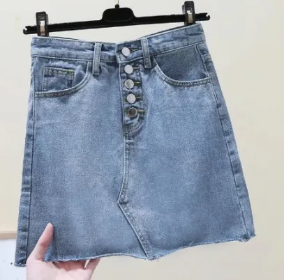 European And American Style Irregular Skirt - Blue