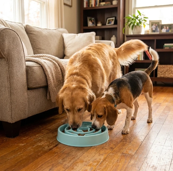Slow Feeder Dog Bowl Non Slip Maze Puzzle Bowl thumbnail 3