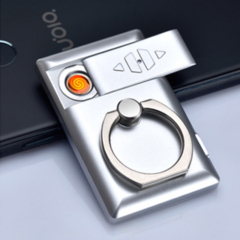 Creative Finger Ring Usb Charging Lighter Compact Personalized Phone Holder - Image 5