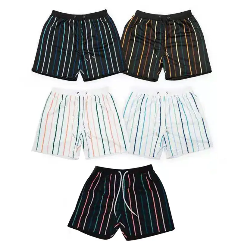 Casual Shorts Striped Digital Printing Quick Dry Swimming Mesh Loose Fashion Beach