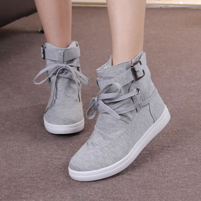 Title 1, High-Top Shoes, Soft-Soled Shoes, Round Toe Lac...