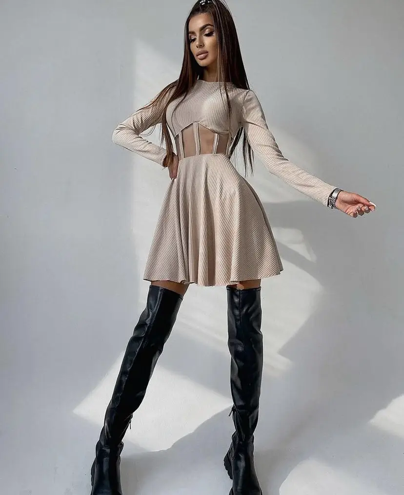 Summer New Style Solid Color Cut Air Quality Fashion Women's Dress