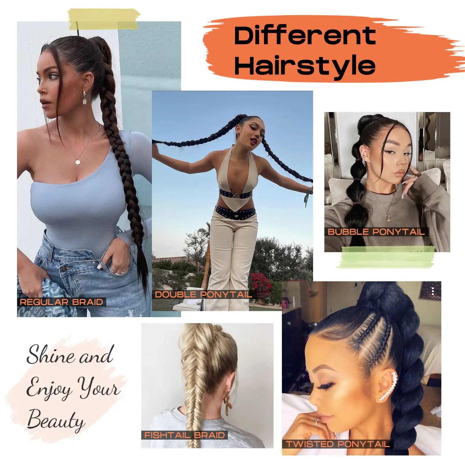 Wig Horsetail European Beauty Long Hair Winding