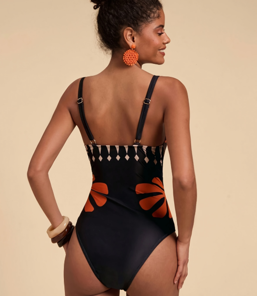 Women's swimsuit set size fit model wearing 2-piece wide-leg pants sleeveless top beach
