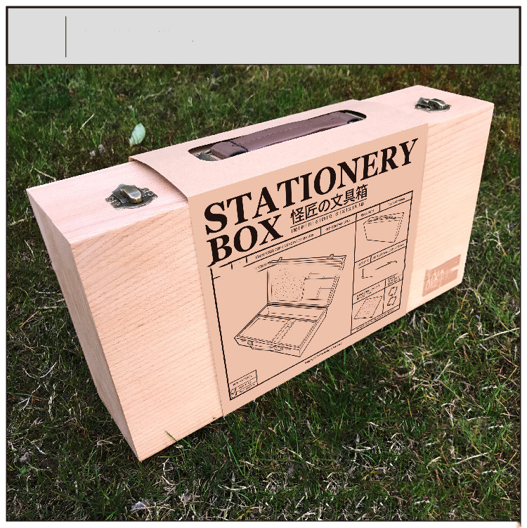 Wooden Hand Account Storage Stationery Box