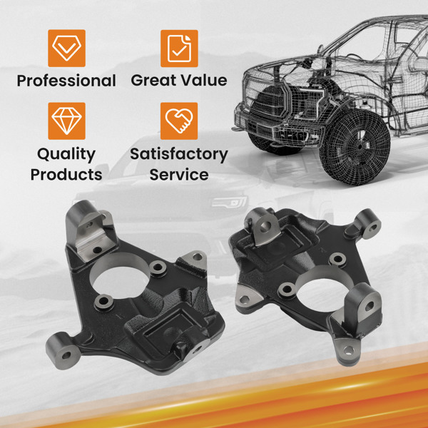 Forged 2inch Drop Steering Knuckles For Chevy Silverado GMC Sierra 1500 2WD 2007-2014_voghion.com