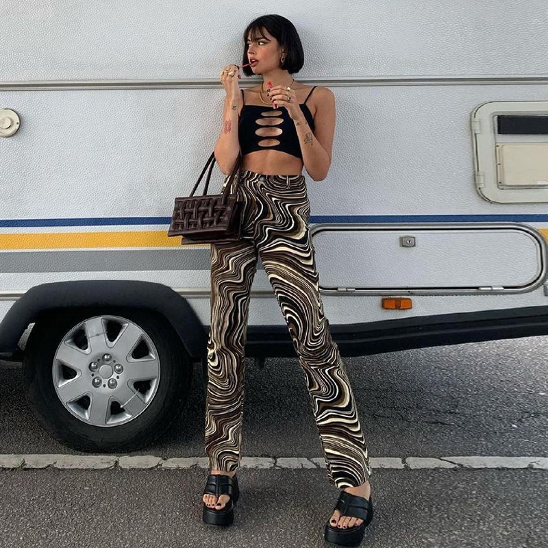 Front Side Big Loophole Personality Tight Suspender Top Women