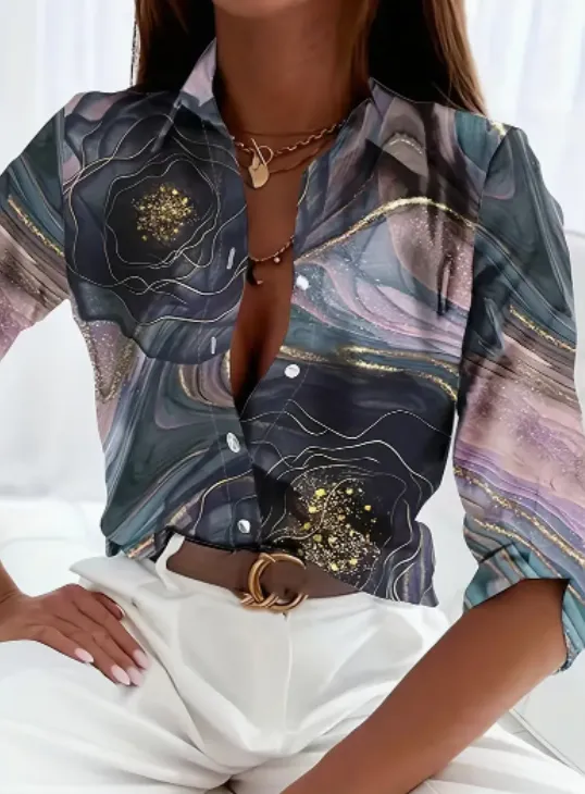 Women's Spring Summer Long Sleeve Casual Shirt Multicolour - Shop at LoveMi
