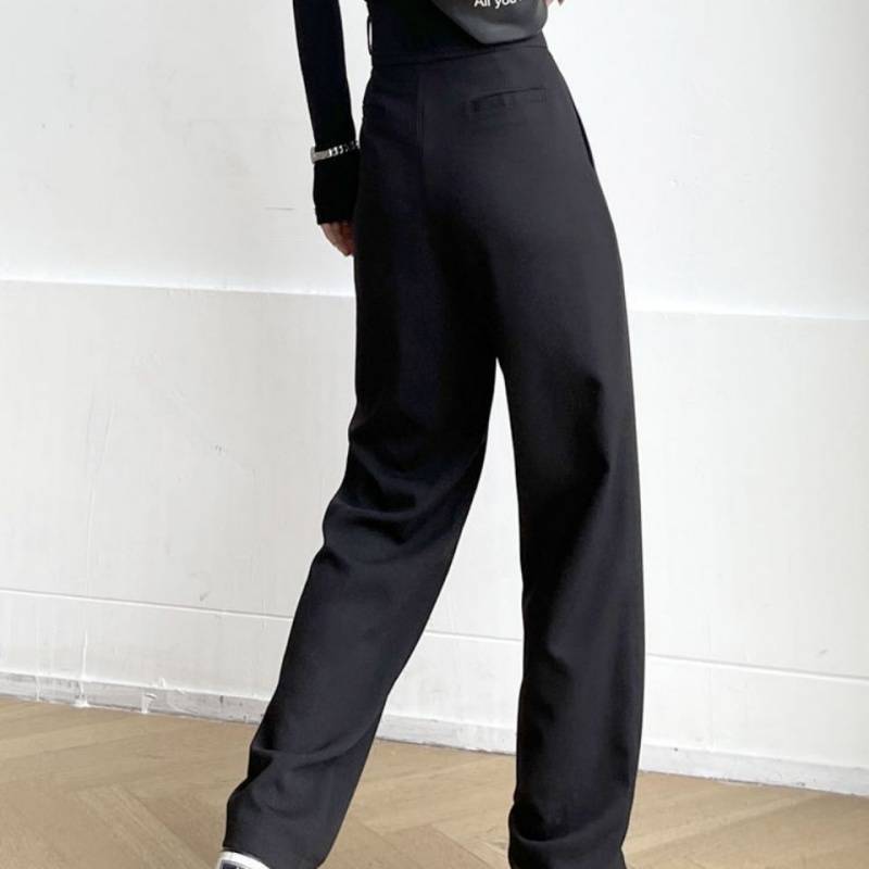 Title 3, Fall High Waist Loose Straight Suit Pants