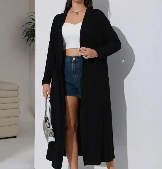 Solid Color Off Shoulder Long Sleeved Ribbed Casual Black - Shop at LoveMi