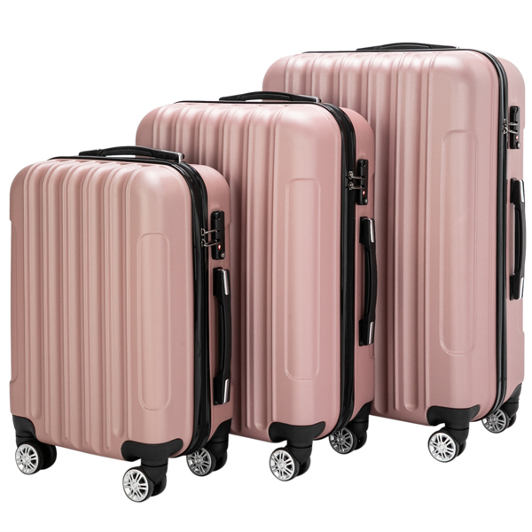 Vertical 3-in-1 Spinner Wheel With Handle Trolley Box 20in 24in 28in ABS Aluminum Alloy Trolley Fashion Color - Rose Gold — foto 9