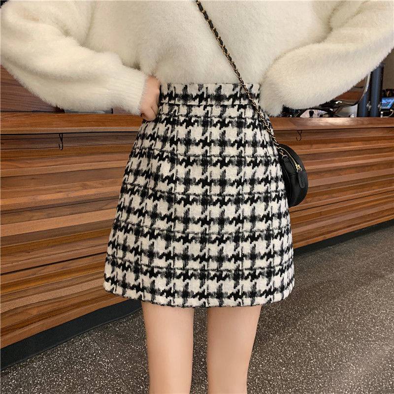 Women's New Retro High Waist Thick Woolen Skirt