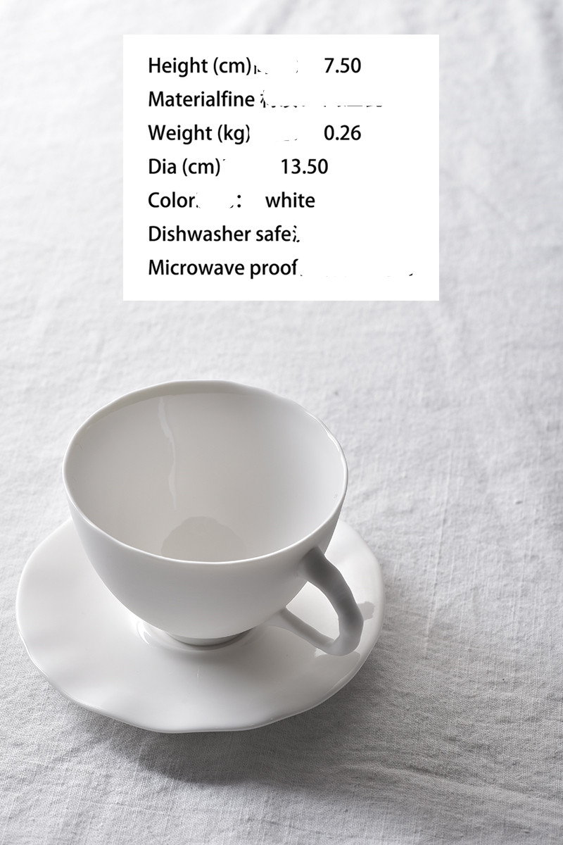 Pure White Simple Cappuccino La Flower Mocha Coffee Cup