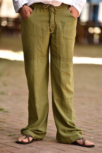 Title 5, Pantalon en lin grande taille pour homme avec p...