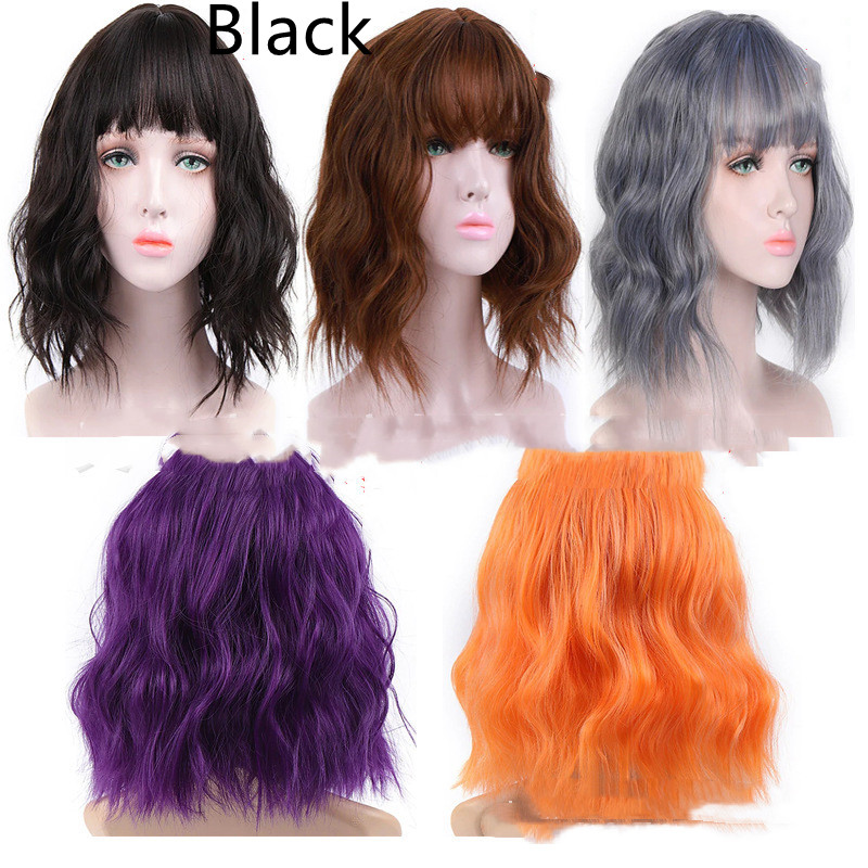 Women's Chemical Fiber High Temperature Silk Short Twist Braid Headgear Black - Shop at LoveMi