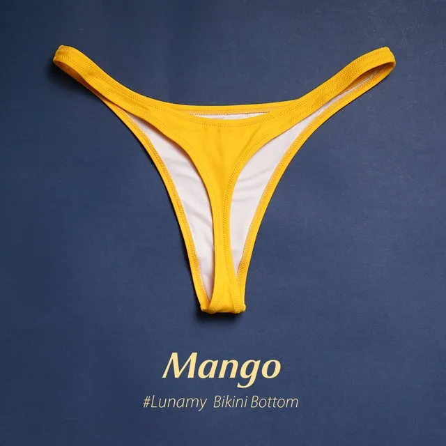Women's Bikini Bottoms Thong With Lining Yellow - Shop at LoveMi