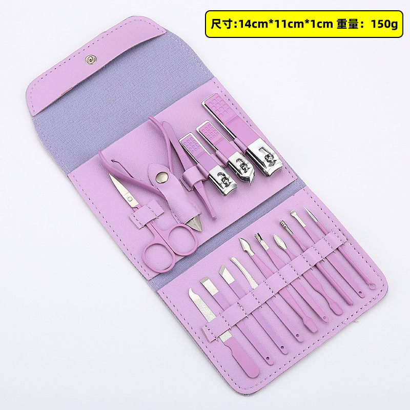 Nail Clippers Set 16-piece Folding Bag Household Nail Clippers Stainless Steel Nail Clippers Pedicure Nail Scissors Full Set