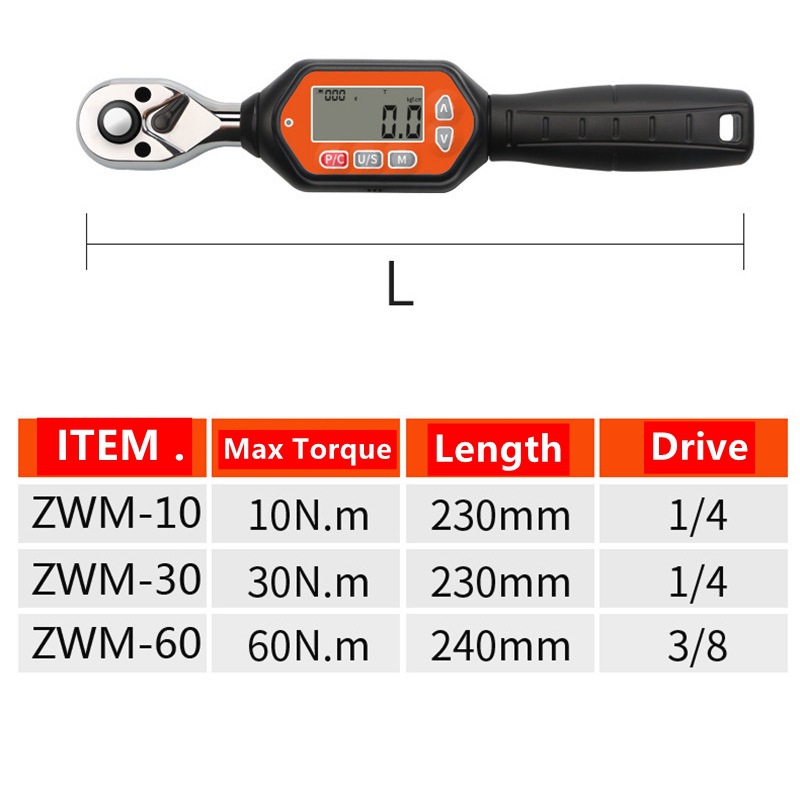 Title 8, Movable Head Digital Display Torque Wrench