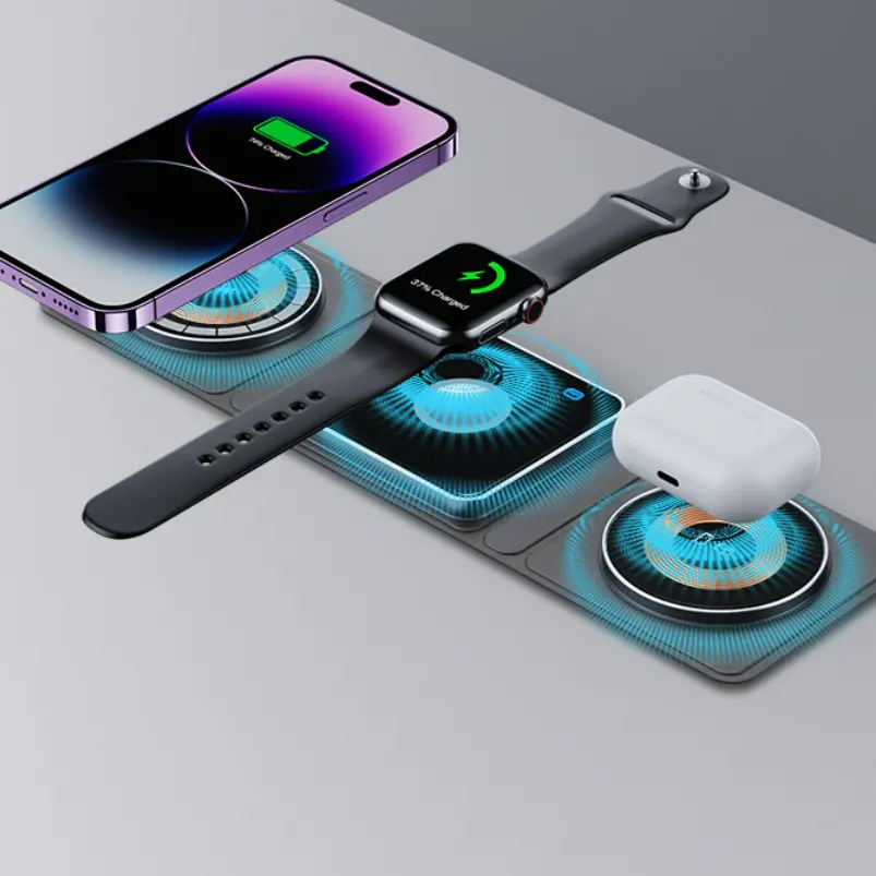 Magsafe Transparent Magnetic Wireless Charger Multifunctional Three-in-one Electrical Appliances