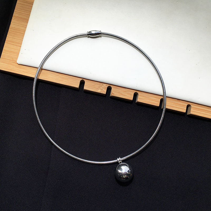 Light Luxury Micro Elastic Necklace Ball Pendant Necklace