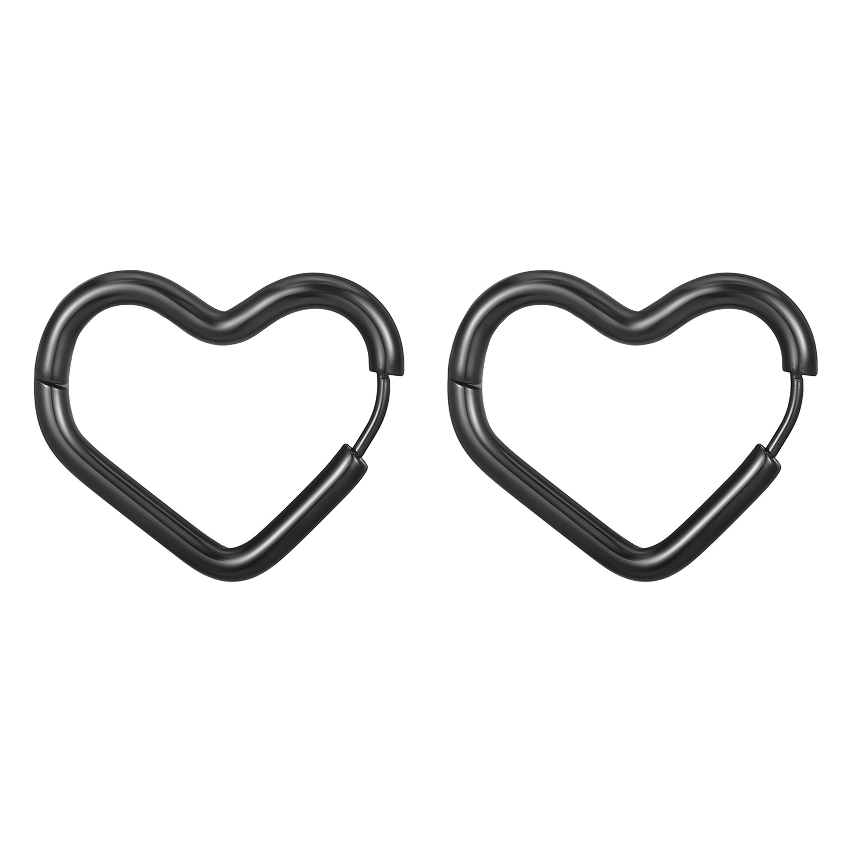 Title 5, Heart-shaped Stainless Steel Ear Clip Trendy Si...