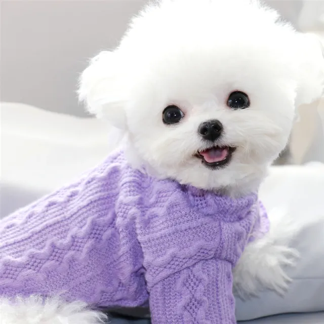 Towable Plus Fleece Dog Clothes Winter Sweater Purple - Shop at LoveMi