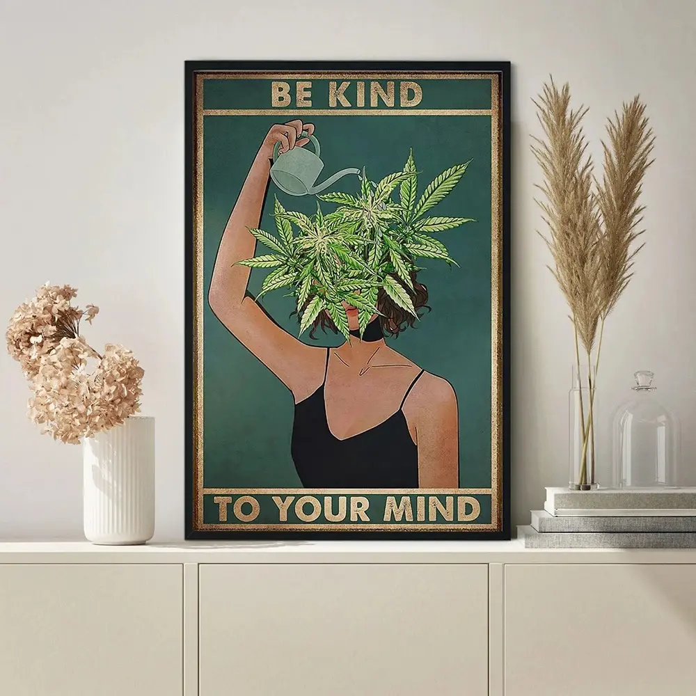 Be Kind English Proverbs Abstract Girl Watering